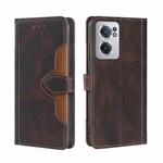 For OnePlus Nord CE 2 5G Stitching Skin Feel Magnetic Buckle Horizontal Flip PU Leather Case(Brown)