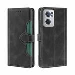 For OnePlus Nord CE 2 5G Stitching Skin Feel Magnetic Buckle Horizontal Flip PU Leather Case(Black)