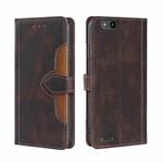 For ZTE Tempo X/Vantage/Z839/N9137 Stitching Skin Feel Magnetic Buckle Horizontal Flip PU Leather Case(Brown)