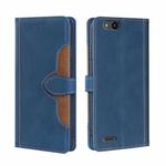 For ZTE Tempo X/Vantage/Z839/N9137 Stitching Skin Feel Magnetic Buckle Horizontal Flip PU Leather Case(Blue)