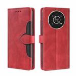 For Honor X30 5G Stitching Skin Feel Magnetic Buckle Horizontal Flip PU Leather Case(Red)