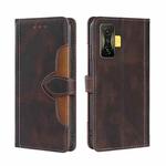 For Xiaomi Redmi K50 Gaming/Poco F4 GT Stitching Skin Feel Magnetic Buckle Horizontal Flip PU Leather Case(Brown)