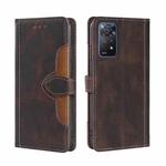 For Xiaomi Redmi Note 11 Pro 4G Global/Redmi Note11 Pro 5G Global Stitching Skin Feel Magnetic Buckle Horizontal Flip PU Leather Case(Brown)