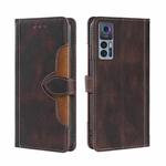 For TCL 30 5G/30+ 5G Stitching Skin Feel Magnetic Buckle Horizontal Flip PU Leather Case(Brown)