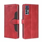 For TCL 30 5G/30+ 5G Stitching Skin Feel Magnetic Buckle Horizontal Flip PU Leather Case(Red)