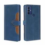 For TCL 30 SE/306/305 Stitching Skin Feel Magnetic Buckle Horizontal Flip PU Leather Case(Blue)