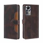 For Infinix Hot 11S/X6812 Stitching Skin Feel Magnetic Buckle Horizontal Flip PU Leather Case(Brown)