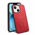 For iPhone 13 KSQ Calf Texture All-inclusive PU Phone Case(Red)