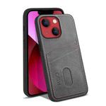 For iPhone 13 mini KSQ Calf Texture All-inclusive PU Phone Case (Grey)