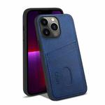 For iPhone 13 Pro KSQ Calf Texture All-inclusive PU Phone Case (Blue)