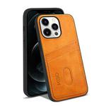 For iPhone 13 Pro Max KSQ Calf Texture All-inclusive PU Phone Case (Orange)