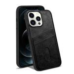 For iPhone 13 Pro Max KSQ Calf Texture All-inclusive PU Phone Case (Black)