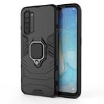 For OPPO Reno3 PC + TPU Shockproof Protective Case with Magnetic Ring Holder(Black)