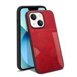 For iPhone 13 KSQ Calf Texture All-inclusive PU Phone Case(Red)