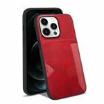 For iPhone 13 Pro Max KSQ Calf Texture All-inclusive PU Phone Case (Red)