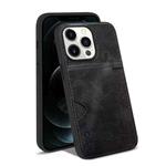 For iPhone 13 Pro Max KSQ Calf Texture All-inclusive PU Phone Case (Black)