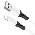 hoco X82 2.4A USB to 8 Pin Silicone Charging Data Cable,Length: 1m(White)