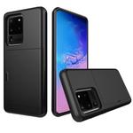 For Galaxy S20 Ultra Shockproof Rugged Armor Protective Case with Card Slot(Black)