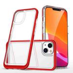 For iPhone 14 Clear Acrylic + PC + TPU Shockproof Phone Case (Red)