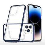 For iPhone 14 Pro Clear Acrylic + PC + TPU Shockproof Phone Case (Navy Blue)