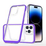 For iPhone 14 Pro Max Clear Acrylic + PC + TPU Shockproof Phone Case (Purple)
