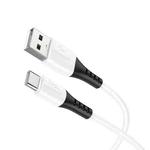 hoco X82 3A Micro USB to USB-C / Type-C Silicone Charging Data Cable,Length: 1m(White)