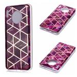 For Huawei Mate 30 Plating Marble Pattern Soft TPU Protective Case(Purple)