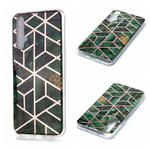 For Huawei nova 5T Plating Marble Pattern Soft TPU Protective Case(Green)