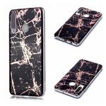 For Huawei P30 lite Plating Marble Pattern Soft TPU Protective Case(Black Gold)