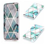 For Huawei Y5 (2019) Plating Marble Pattern Soft TPU Protective Case(Green White)