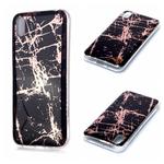 For Huawei Y5 (2019) Plating Marble Pattern Soft TPU Protective Case(Black Gold)