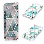 For Huawei Y7 (2019) Plating Marble Pattern Soft TPU Protective Case(Green White)