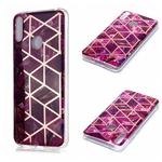 For Huawei Y7 (2019) Plating Marble Pattern Soft TPU Protective Case(Purple)