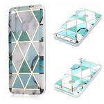 For Huawei Honor 10 Lite Plating Marble Pattern Soft TPU Protective Case(Green White)