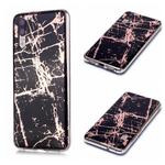 For Huawei P20 Plating Marble Pattern Soft TPU Protective Case(Black Gold)