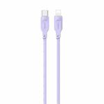 USAMS US-SJ566 Type-C / USB-C to 8 Pin PD 20W Fast Charing Data Cable with Light, Length: 1.2m(Purple)
