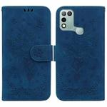 For Infinix Hot 10 Play / Smart 5 India Butterfly Rose Embossed Leather Phone Case(Blue)