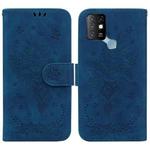 For Infinix Hot 10 X682 Butterfly Rose Embossed Leather Phone Case(Blue)