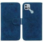 For Infinix Hot 10i / Smart 5 Pro Butterfly Rose Embossed Leather Phone Case(Blue)
