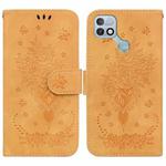 For Infinix Hot 10i / Smart 5 Pro Butterfly Rose Embossed Leather Phone Case(Yellow)