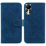 For Infinix Hot 11s NFC X6812B Butterfly Rose Embossed Leather Phone Case(Blue)