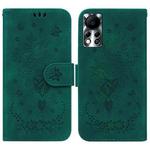 For Infinix Hot 11s NFC X6812B Butterfly Rose Embossed Leather Phone Case(Green)
