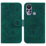 For Infinix Hot 11s X6812 Butterfly Rose Embossed Leather Phone Case(Green)