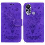 For Infinix Hot 11s X6812 Butterfly Rose Embossed Leather Phone Case(Purple)