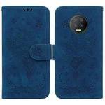 For Infinix Note 7 X690 Butterfly Rose Embossed Leather Phone Case(Blue)