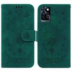 For Infinix Note 10 Pro X695 Butterfly Rose Embossed Leather Phone Case(Green)