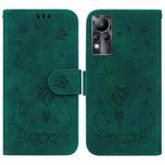 For Infinix Note 11 Butterfly Rose Embossed Leather Phone Case(Green)