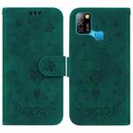 For Infinix Smart 5 X657 / Hot 10 Lite Butterfly Rose Embossed Leather Phone Case(Green)