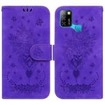 For Infinix Smart 5 X657 / Hot 10 Lite Butterfly Rose Embossed Leather Phone Case(Purple)