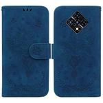 For Infinix Zero 8 X687 Butterfly Rose Embossed Leather Phone Case(Blue)